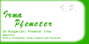 irma pfemeter business card